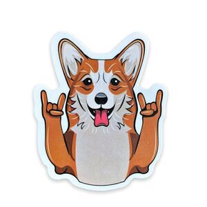 Peace Out Corgi Sticker 
